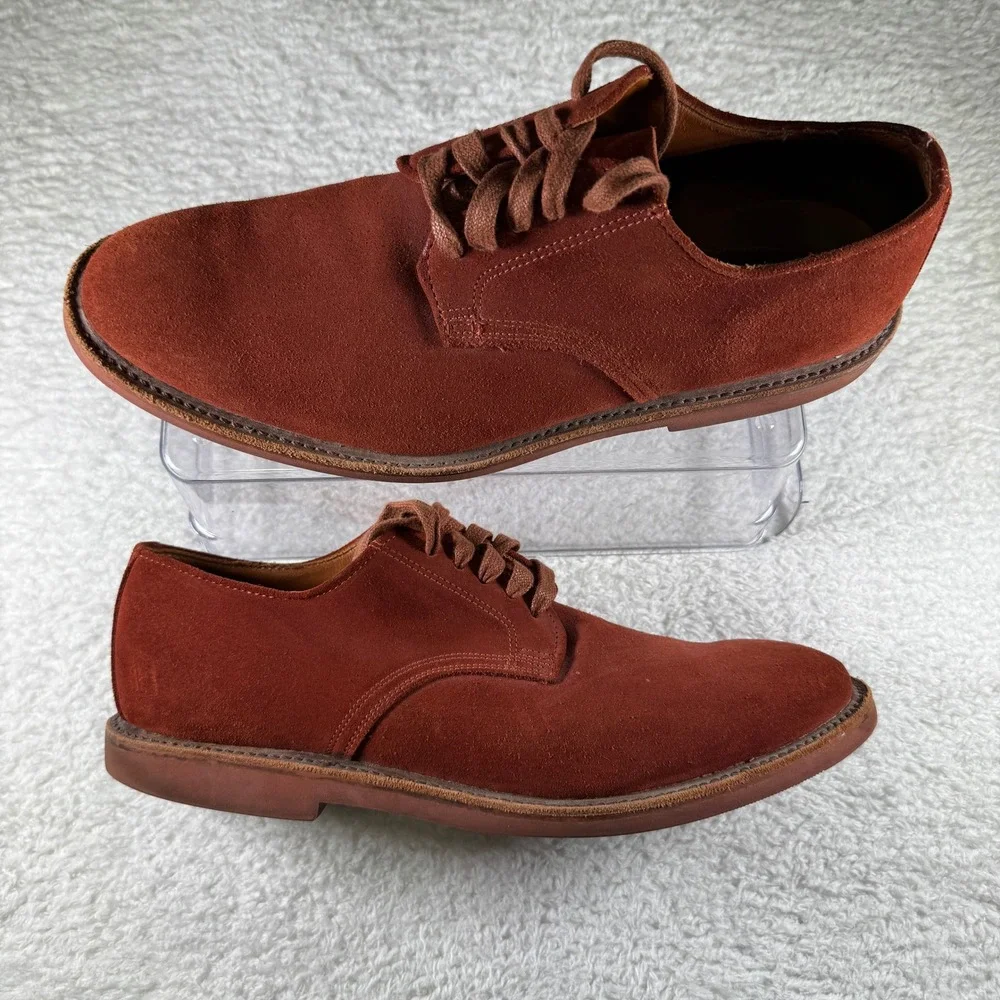 Walk-Over Rare Vintage Suede Red Orange USA Vibram Mens Dress Shoes Oxford Sz 11